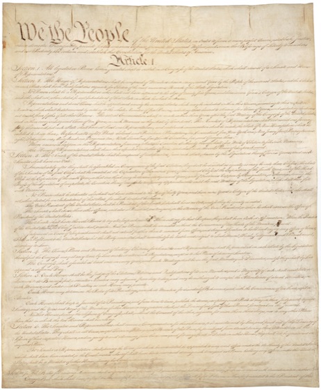 Page one of the United States Constitution — 'We the People'