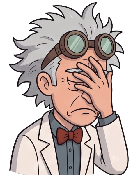 The inventor facepalming in exasperation.