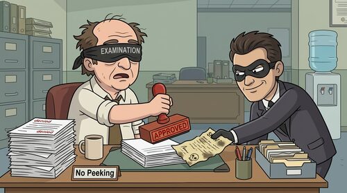 Examiner blindfold char